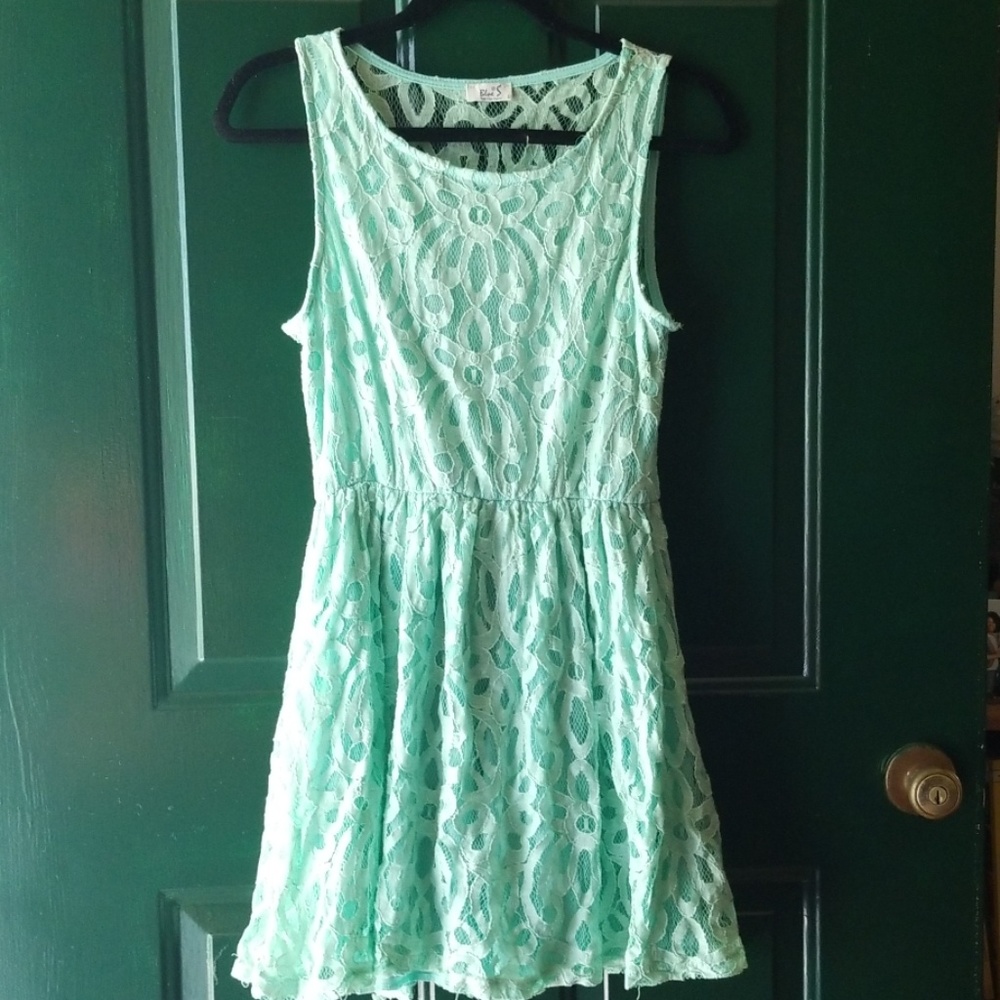 Mint green lace dress